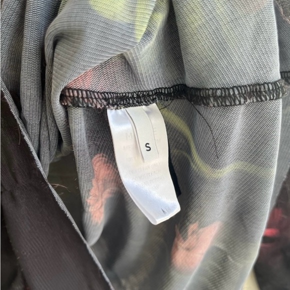 Monse Rose Printed Mesh Top Long Sleeve in Sheer Fabric Size Small - Picture 7 of 11